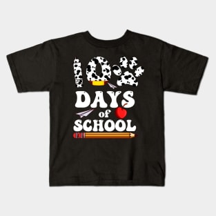 Dalmatian Dog Paw 100 Day Of School Kids T-Shirt